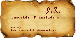 Januskó Krisztián névjegykártya